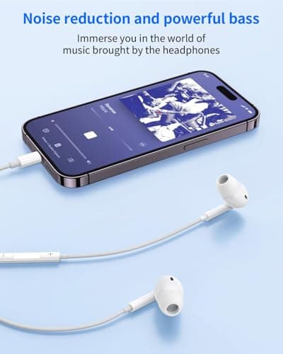 Wired Earphones for iPhone, [MFi Certified] HiFi Stereo Noise Cancelling Headphones, In-Ear Earbuds with Mic and Volume Control for iPhone 14/14 Pro/13/12/11/XR/XS/X/8/7/SE - Image 4