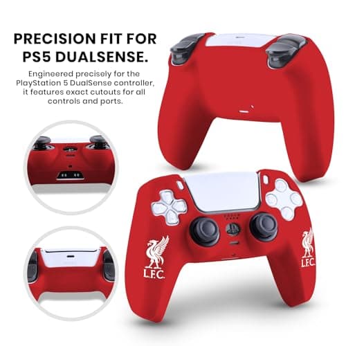 Head Case Designs Officially Licensed Liverpool Football Club White Liverbird Red Logo Silicone Skin Case for Game Controller Compatible with PS5 Sony DualSense Controller - Image 4