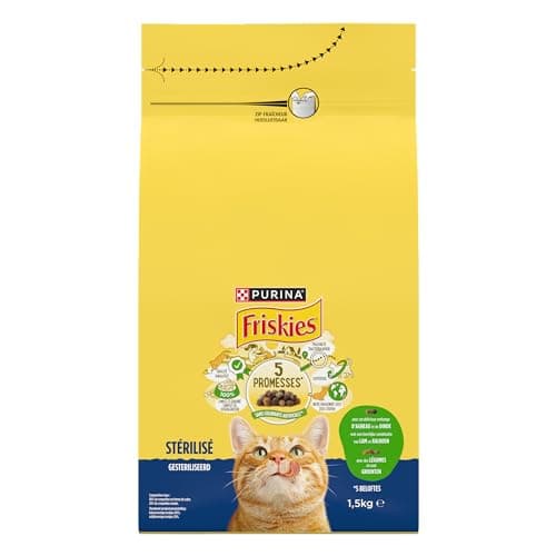 FRISKIES | Cat | Complete dry food for sterilized adult cats | Turkey, Lamb and Vegetables | Complete food for sterilized cats | Bag | 1.5 kg - Image 3