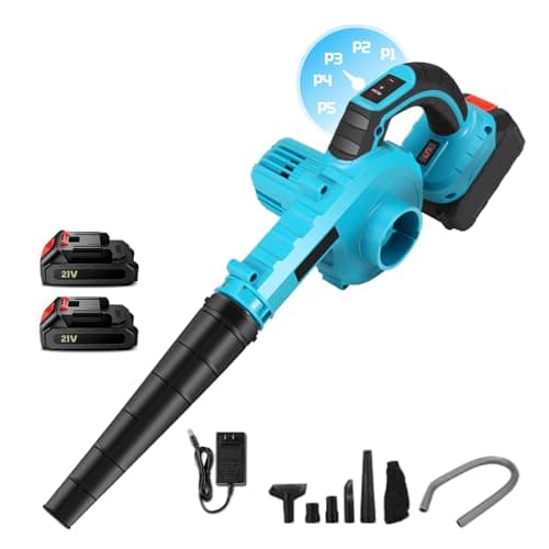 Cordless Leaf Blower for Makita 18V Battery, 2 in 1 Leaf Blower with 7500mAh Battery x2, 5 Speed Control, Vacuum and Garden Blower (7500mAh x2) - Image 2