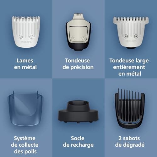 Philips 7000 Series Beard Trimmer - Self-Sharpening Metal Blades, 40 Adjustable Cutting Heights, BeardSense Technology, Hair Collection, 100% Waterproof, Wide Trimmer Model BT7670/15 - Image 7