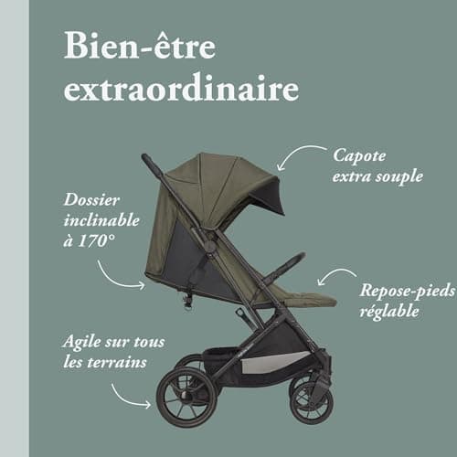 Inglesina Zenit Compact Stroller, Green, Excellent Performance, Comfortable, up to 22 kg, Big Wheels, Spacious Seat, Amazon Exclusive - Image 6