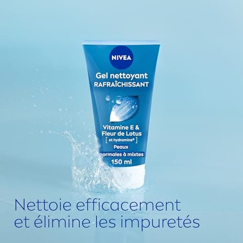 NIVEA - Gel Nettoyant Fraîcheur - Visage - Hydrate & Elimine Les Impuretés - Tonifie & Rafraîchit - Fleurs De Lotus & Hydramine - Peaux Normales À Mixtes - 150 ml - Image 4