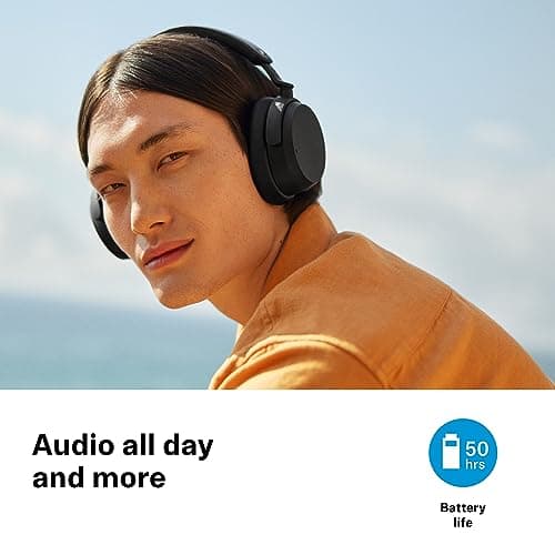 Sennheiser ACCENTUM – Casque Bluetooth sans Fil avec Micro, Réduction de Bruit Hybride (ANC), 50 h d’Autonomie, Confort Toute la Journée, Over Ear pour Les Études et Voyages, Blanc - Image 6