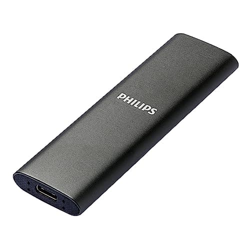 Philips Portable External SSD 1TB - Ultra Slim SATA Ultra Speed USB-C - USB, Read Speed up to 540MB/s, Write Speed up to 540MB/s, Aluminum - Image 2