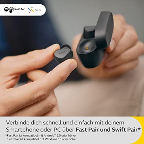 Jabra Elite 4 - Écouteurs sans Fil Bluetooth à réduction de Bruit Active - Discrets et Confortables, Lecture Tap Spotify, Google Fast Pair, Microsoft Swift Pair et Bluetooth Multipoint - Gris foncé - Image 6