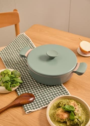 CREATE /POT STUDIO/Cast Aluminium Frying Pan Ø26cm with Ceramic Coating, Sage Green/Non-Stick Coating, for Induction, Gas, Ceramic, Electric and Halogen, PTFE and PFOA Free - Image 5