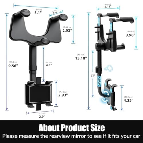 SXhyf Car Phone Holder, 360 Degree Rotating and Retractable Car Phone Holder, 2023 Portable Car Holder, Mobile Phone Stands for 4-7 in Smartphone (Black) - Image 3