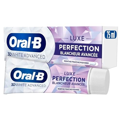 Oral-B Dentifrice Blancheur 3D White Advanced Luxe Perfection, Dotée De La Technologie Blanchissante Pour Eliminer Les Taches En Surface Des Dents, Arôme Menthe, Pour Brossage Quotidien, 75ml - Image 3