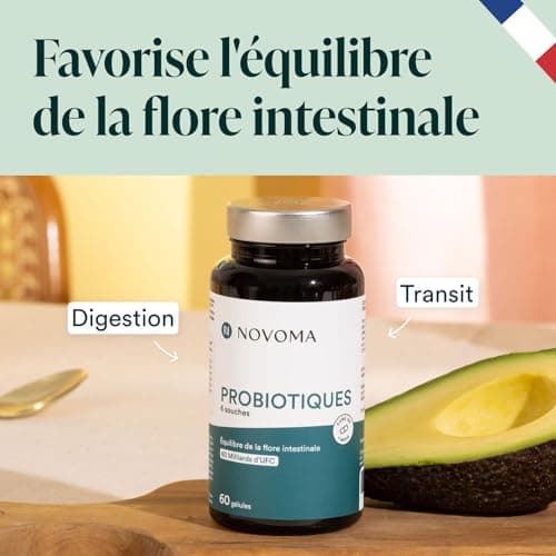 NOVOMA Probiotics, Complex for the Intestinal Flora, 60 Billion CFU/Day, 6 Natural Strains, Lactic Ferments, 60 Vegan Gastro-Resistant Capsules, Made in France - Image 4