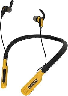 Bluetooth Headphones, Heavy Duty Neckband, Wireless Neckband Earbuds with 30 Hours Battery Life + Noise Isolation, Magnetic Secure Wireless Earbuds, Jobsite Pro, Yellow