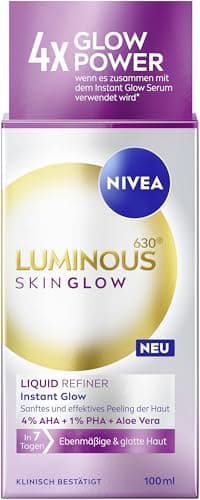 NIVEA LUMINOUS630 Skin Glow Liquid Refiner, Gentle and Effective AHA Exfoliator for Even and Smooth Skin, Pore-Firming Face Care with 4% AHA, 1% PHA and Aloe Vera (100ml) - Image 2