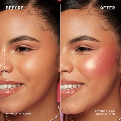 NYX PROFESSIONAL MAKEUP - Powder blush, enriched with mango butter, almond butter & shea butter - Melting texture - Vegan formula - Buttermelt Blush, Shade: Feeling Butta - Image 4