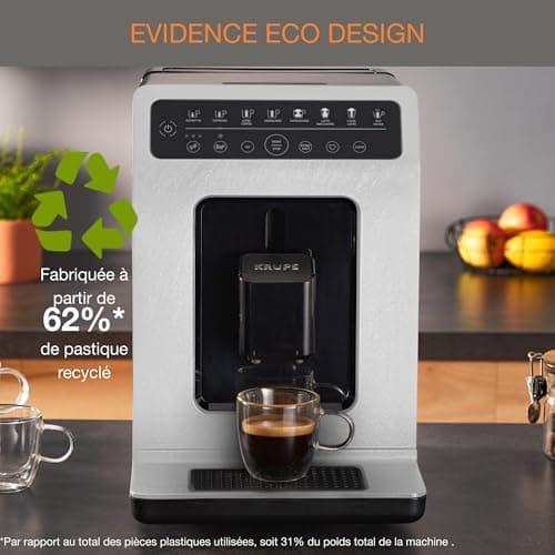 KRUPS Evidence Eco-Design Automatic Cappuccino and Espresso Machine, Exceptional Taste, Quattro Force, Milk-Based Drinks with One-Touch System, 8 Preset Drinks, EA897A - Image 5
