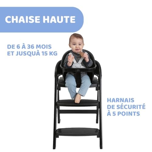 Crescendo Lite High Chair for Babies from 6 Months, Scalable up to 110 kg, 3 Configurations, Convertible into Child and Adult Chair, Adjustable Footrest, Compact Folding - Image 5
