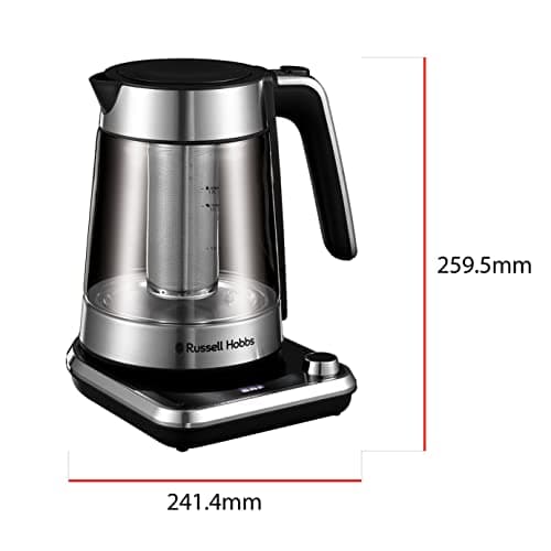 Russell Hobbs Attentiv Electric Glass Kettle [Ideal for Tea] (1.7L, 2400 W, Removable Stainless Steel Infusion Filter, Temperature Control 40-100°C, Touch Control & Timer) 26200-70 - Image 7