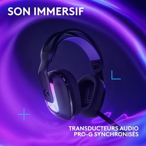 Logitech G G522 LIGHTSPEED Wireless Gaming Headset, LIGHTSYNC RGB, Full Mic Bandwidth & Advanced Synchronized Audio, Triple Connectivity - LIGHTSPEED, Bluetooth, USB-A to USB-C for PC - Black - Image 6