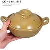 Veemoon Cocotte en Terre Cuite Traditionnelle 500 Ml Poignée Unique Pot en Céramique Émaillé Résistant Haute Température Marmite Cuisine pour Cuisson Maison et Braisage - Image 5