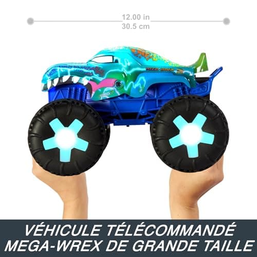Hot Wheels Monster Trucks - Remote Control Car, Mega-Wrex 1:15 Scale Large Remote Control Vehicle with 3 Remote Control Game Modes and Interactive Sound and Light Effects, JBD90 - Image 4