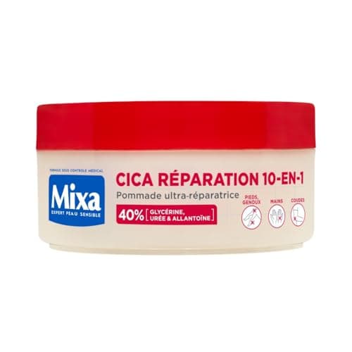 Mixa Expert Peau Sensible - Pommade Ultra-Réparatrice Cica Réparation 10-en-1 - Peaux Extra Sèches et Rugosités - Pieds, Genoux, Mains, Coudes - 100H d'Hydratation - Hypoallergénique - 150 ml - Image 3