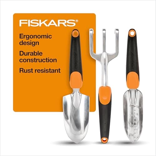 Fiskars Ergo Recyclable Garden Tool Kit Black/Orange - Image 2