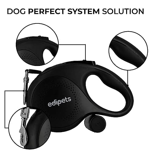 Edipets, Retractable Retractable Dog Lead, 5 and 8 Metres, Flexible Training and Walking Lead, for Small, Medium and Large Dogs (Black, 5 Metres) - Image 4