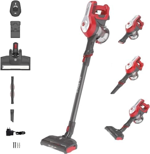 Hoover H-FREE100 HF122RH Multifunctional Cordless Vacuum Cleaner, Powerful 22V, Long Battery Life 40min, Maxi Capacity 0.9L, Parking Position, Washable Filter, On-Board Accessories Brush Furniture + - Image 3