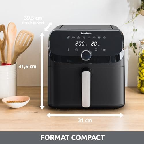 Moulinex Easy Fry Mega, compact air fryer, Mono drawer 7.5 L, Up to 8 people, 8 programs, black EZ8558F0 - Image 6