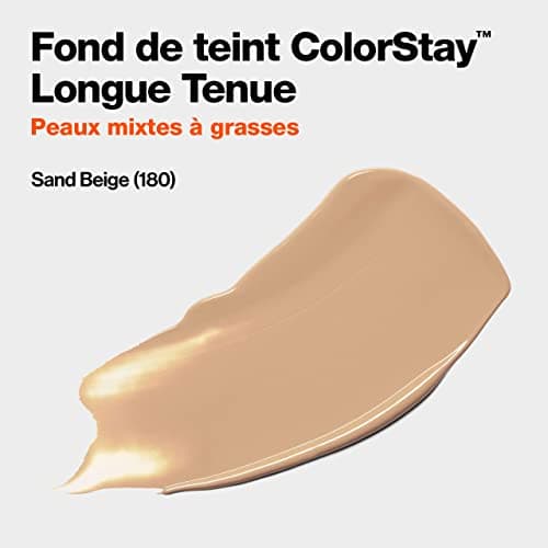 Revlon ColorStay - Fond de teint Longue Tenue 24H - Maquillage Teint et Soin Peaux Mixtes à Grasses - Formule Nourrissante et Protectrice à Base de Vitamine E - SPF 15-30 ml - N180 Sand Beige - Image 6