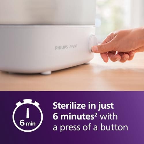 Philips Avent Advanced Bottle Steriliser, Kills 99.9% of Germs*, 10 min Sterilising Cycle – SCF291/01 - Image 4