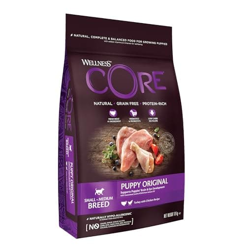 Wellness CORE Puppy 10 kg, Chicken/Turkey - Small / Medium Puppy Food Grain Free Natural Hypoallergenic High Protein High Meat Eye & Brain Develops - Image 3