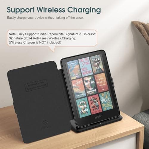 FINTIE Étui pour 7" Kindle Paperwhite (12e Génération, 2024) et Kindle Colorsoft (1re Génération, 2025/2024), Coque Fine et Léger, Housse Réveil/Veille Automatique, Noir - Image 7
