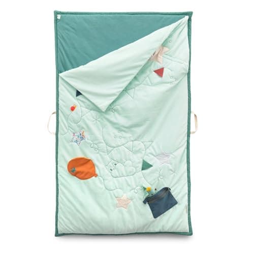 Lilliputiens Play Mat - Sleeping Bag - 2 in 1 Baby Joe the Dragon Mat - Sensory Play Mat and Cozy Sleeping Bag - Interactive Activities, Glow in the Dark Stars - 83463 - Image 3