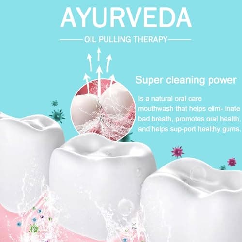 Natural Whitening Oil Mouthwash Contains Coconut and Peppermint Oil, Freshens Breath Eliminates Bad Breath Whitens Teeth and Healthier Gums - Image 4