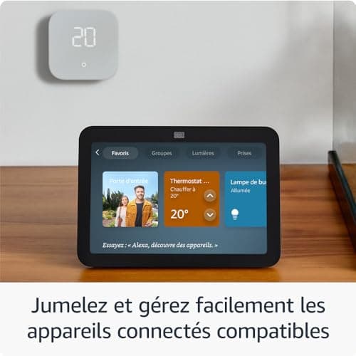 Echo Show 8 (Newest gen) | White + Ring Battery Video Doorbell (2024 release) | Satin Nickel - Image 6