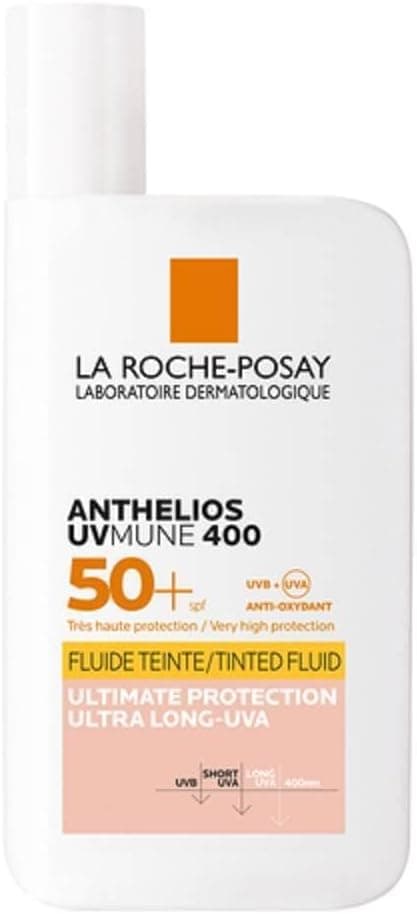La Roche-Posay, Anthelios UVmune 400, Invisible Fluid for Face Very High Protection Tinted, SPF50+, With Perfume, Fluid Texture, Suitable for Sensitive Skin, 50 ml - Image 1