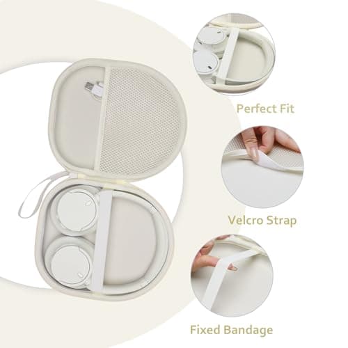 XANAD Sony WH-CH720N Wireless Bluetooth Headset Case for Sony WH-CH720N Beige - Image 7