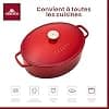 Gerlach Le Creuset 1760 Casserole Dish 5.5 L Cast Iron with Lid for All Ovens Natural Red - Image 4