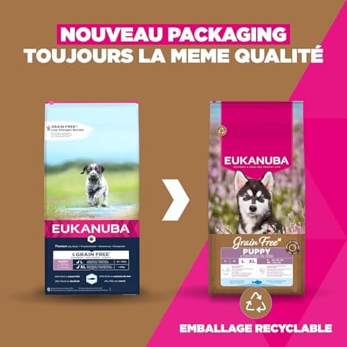 Eukanuba Premium Grain Free Dry Food for Large Breeds Puppies - Rich in Ocean Fish - Hypoallergenic - DHA, Calcium - 12kg Bag - Image 4