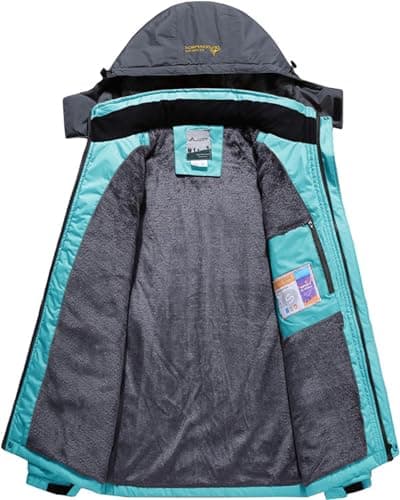 BenBoy Women's Warm Ski Jacket Waterproof Mountain Coat Winter Windproof Outdoor Jacket with Hood Softshell Fleece Jacket Trekking Hiking - Image 4