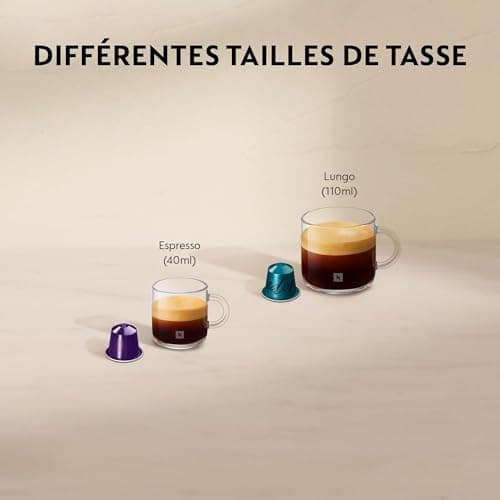 De'Longhi Nespresso Inissia EN80.CW Automatic Coffee Machine, Single Cup Capsule Machine, Welcome Set Included, Compact Design, 19 Bars, 1260 W, Vanilla Cream - Image 5