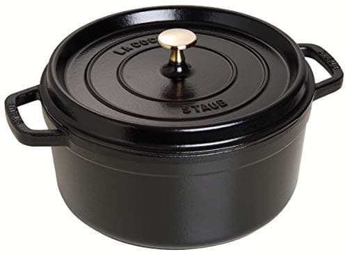 STAUB Enamelled Cast Iron Casserole Dish with Lid and Steam Basket, Suitable for All Heat Sources Including Induction, 4 to 5 People, Round, 26 cm, 5 L, 7.2 kg, Matte Black - Image 6