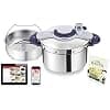 Seb Clipsominut' Perfect Pressure Cooker 9 L, Pressure Cooker Induction, Easy to Use, Timer, 100 Recipe Book Included, Purple P4624900 & 792691 Pressure Cookers Accessory Steamer Basket Holder - Image 3