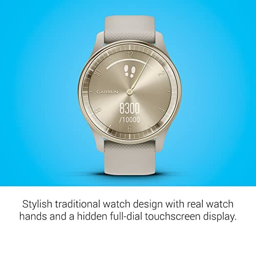 Garmin vívomove Trend – Hybrid Smartwatch – Cream Gold with Linen Strap - Image 5