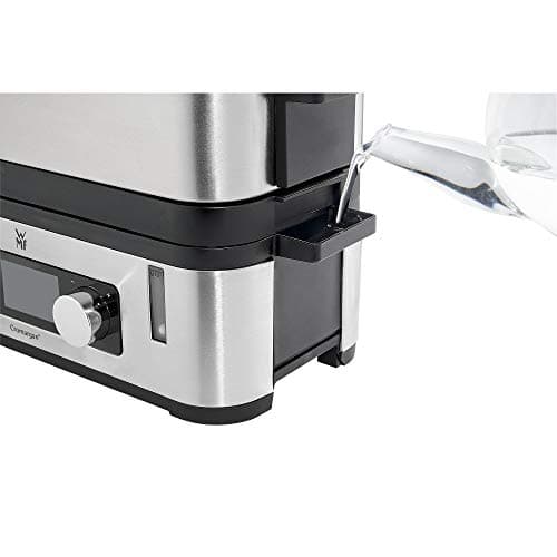 WMF KITCHENminis 0415090011 Ultra-Compact Electric Steamer with Elegant Design Cromargan Stainless Steel 2.15 L BPA Free 2 Compartments Cooking Programmes Cooking Vegetables Rice Fish 900 W - Image 6