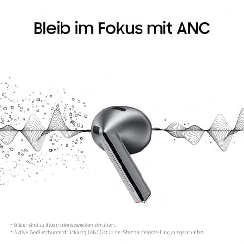 Samsung Galaxy Buds3 Wireless Bluetooth ANC Earbuds and Adaptive Noise Cancelling 360° Audio, Silver and Clear Case - Image 8