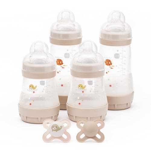 MAM Feed and Soothe Set, Anti-Colic Newborn Bottle Set Complete with Baby Soothers, Suitable from 0+ Months, Ideal Baby Gift Set For New Parents, Ivory (Designs May Vary) - Image 2