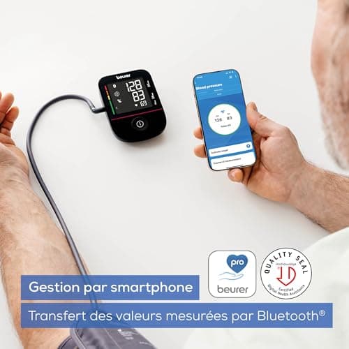 Beurer BM 48 Arm Blood Pressure Monitor, Easy One-Button Operation, Soft and Fast Measurement, Arrhythmia Detection, 22-42 cm Armband with App, Data Transfer to Apple Health - Image 6