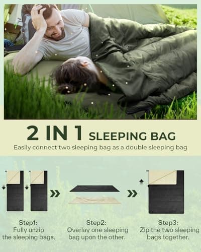 Sleeping Bag: Ohuhu Summer Sleeping Bag Adult 15°C ~ 25°C Compact Ultralight Adult for Camping, Hiking, Trekking, Outdoor Hiking - Image 4
