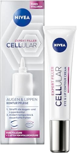NIVEA Cellular Expert Filler Eye and Lip Care, Anti-Wrinkle Firming Cream with Hyaluronic and Folic Acid, Lip Care for Firming the Lip Contour (15ml) - Image 2